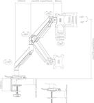 InLine&reg; Tischhalterung mit Lifter und USB/Audio, beweglich, f&uuml;r Monitore bis...