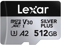 Lexar 512GB microSDXC Professional SILVER Plus UHS-I A2 V30 U3 4K...