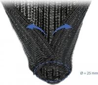 Delock Braided Sleeving self-closing - Geflechtschlauch - 10,0m - Schwarz (19047)
