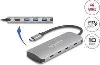 Delock 7 Port USB 10 Gbps Hub und 4K HDMI Ausgang mit Type-C Anschluss PD 3.0 90