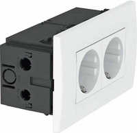 OBO Bettermann Vertr Steckdoseneinheit 2fach 84x140x59mm rt SDE (6119409)