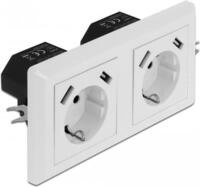 DeLOCK - Steckdose - 2P+E - Typ F, USB - 2-fach - 2 Steckdosen, 4...