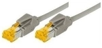 Patchkabel S/FTP, PiMF, Cat 6a, grau, 50,0 m F&uuml;r 10 Gigabit/s, halogenfrei, mit