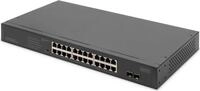 Digitus 24-Port Gigabit Netzwerkswitch - 19 Zoll - unmanaged,2 Uplink Ports -...