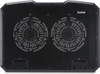 Hama Laptop-K&uuml;hler Black Metal, neigbar, leise, 2 L&uuml;fter, 40 cm (15,6), Schw.