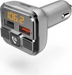 Hama - Bluetooth-Freihand/FM-Sender/Ladeger&auml;t f&uuml;r Handy, Tablet - Silber (00014165)