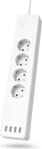 Hama Smarte WLAN-Steckdosenleiste 4-fach, einzeln schaltbar, &Uuml;berlastsch., 4xUSB