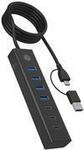 ICY BOX Hub ib-hub1737-c3 7-port usb 3.2 gen 1 hub, 3x usb type-c., 4x usb type-a