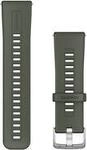 Garmin Ersatz-Armband Silikon Moosgr&uuml;n mit Edelst Silber (010-13907-01)