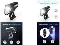 FISCHER FAHRRAD Fahrrad-Scheinwerfer Frontlicht 100 Lux LED akkubetrieben Schwarz
