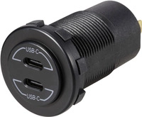 VOLTCRAFT USB-C&reg;-Doppelsteckdose 9V-30V-60W Belastbarkeit Strom max.=3 A 12 - 24