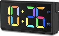 Hama Digitaler Wecker Ibiza, Multicolor-Display, mit USB-Ladefunktion, Schwarz