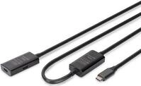 DIGITUS Aktives USB 3.2 Gen1 5G Verl&auml;ngerungskabel, USB-C - USB-C, 10m (DA-73109)