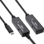 InLine USB 3.2 Gen.1 Aktiv-Verl&auml;ngerung - USB-C Stecker an USB-C Buchse - 15m