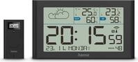Hama Wetterstation Sylt, mit Au&szlig;ensensor, Funk, Wecker, Schwarz (00222216)