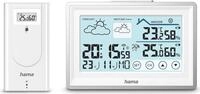 Hama Wetterstation Bahamas, mit Au&szlig;ensensor, Funk, Wecker, Raumklima, Wei&szlig;