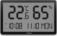 Hama Thermometer und Hygrometer Lombok, digital, f&uuml;r innen, Schwarz (00222232)