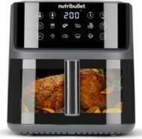 NutriBullet Hei&szlig;luftfritteuse CRISPLITE VISION schwarz/silber Korb 8 Liter mit
