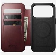 Nomad Modern Leather Folio Schutzh&uuml;lle iPhone 17 Pro Burgund 6,3 Folio MagSafe