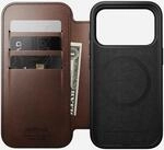Nomad Modern Leather Folio Schutzh&uuml;lle f&uuml;r iPhone 17 Pro Rustic Brown 16 cm (6.3)