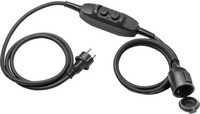 AS Schwabe 45222 Strom Verl&auml;ngerungskabel Schwarz 1.5 m mit FI-Schutzschalter