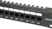 equip Pro - Patch Panel - CAT 6 - RJ-45 X 24 - Schwarz - 1U - 48.3 cm (19)