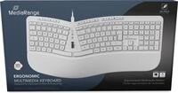 MediaRange Tastatur ergonomisch wei&szlig; kabelgebunden/124 Tasten/Scrollrad - DE