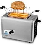 Medion Life MD12102 Toaster silber 850 W 2-Scheiben 7 Br&auml;unungsstufen LED-Display