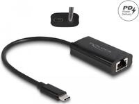 Delock USB Type-C Adapter zu Gigabit LAN mit Power Delivery 100 Watt (61026)