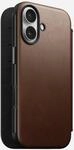 Nomad Modern Leather Folio Schutzh&uuml;lle f&uuml;r iPhone 17 Braun 6.3 Folio