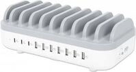 MANHATTAN 10-Port USB-Ladestation 120 W Drei USB-C PD-Ports mit bis zu 18 W pro Port,