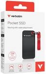 SSD 256GB, USB 3.2, Typ-C, Pocket, schwarz/rot (32417)
