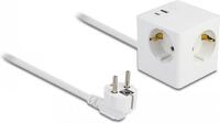 Delock Steckdosenw&uuml;rfel mit Verl&auml;ngerungskabel 3-fach und USB PD 3.0...