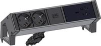 BACHMANN DESK2 2xCEE7/3 USB Schwarz USB Charger C/C 100W GST18 0,2m (BM0025224)