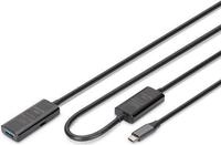 DIGITUS Aktives USB 3.2 Gen1 5G Verl&auml;ngerungskabel, USB-C - USB-A, 10m (DA-73111)