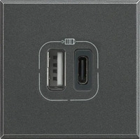Legrand HS4287C2, Legrand HS4287C2 Steckdose 2x USB Anthrazit (HS4287C2)