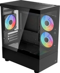 AeroCool Viewport Mini-G-BK-v4 Micro-ATX Geh&auml;use ARGB, Tempered Glass, Schwarz