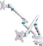 Digitus DA-90472 Dual Monitorhalterung f&uuml;r 2x 35 TFT bis 10 kg mech. Feder wei&szlig;