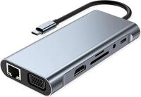 VALUE USB C Dockingstation 11-in-1, 4K30 1x(HDMI/VGA/GbE), USB(3xA,1xC,1xC PD)