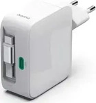 Hama Schnellladeger&auml;t, GaN, 2x USB-C, ausziehbares Ladekabel, PD, 65 W, Wei&szlig;