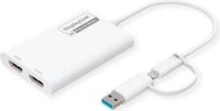 ROLINE Display Adapter USB Typ C A - Dual HDMI 4K60 ST/BU - Adapter -...