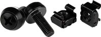 StarTech.com M6 x 12mm - Screws and Cage Nuts - Schrauben f&uuml;r Rack - Schwarz
