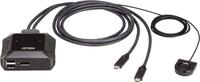 ATEN 2-Port USB-C 4K DisplayPort KVM-Switch mit Remote-Port-W&auml;hler (US3312)
