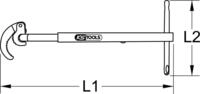 KS TOOLS Teleskop-Standhahn-Mutternschl&uuml;ssel, &Atilde; 32-63mm (126.2000)