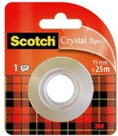 Scotch Klebefilm Crystal, transparent, 19 mm x 25 m hochtransparent, leichtes und