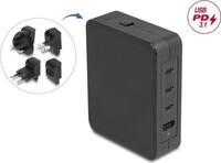 Delock USB GaN Ladeger&auml;t 3 x Type-C PD 3.1 und 1 Typ-A mit 145 W inklusive...