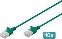 DIGITUS CAT6 U/UTP SLIM PA 10X3M GREE 10X 3M LSZH AWG 32/7 GREEN...