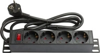 Good Connections GC-N0075, Steckdosenleiste 25,40cm (10"), 1HE, Schuko-Stecker an 4x