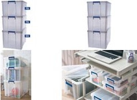 Fellowes Aufbewahrungsbox ProStore Bonus Set 2, 3er Set transparent klar, aus