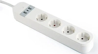 Gembird TSL-PS-S4U-01-W Intelligente Steckerleiste 4 AC-Ausg&auml;nge Typ E 1,5 m 3 3880